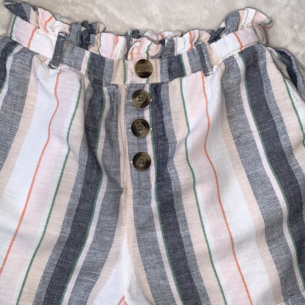 American Eagle XS Striped Elastic Waist Shorts EUC Pink Blue White Green - Picture 2 of 11